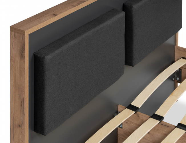 Кровать Тхан дуб крафт золотой / антрацит