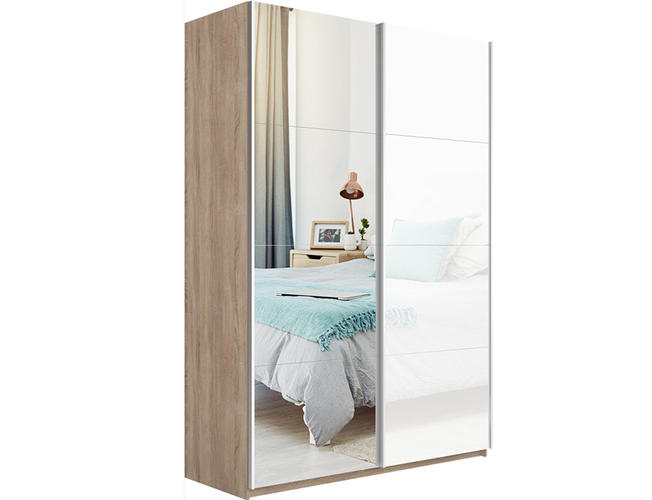 Шкаф-купе Прайм 2-х дверный (стекло, зеркало), Сонома