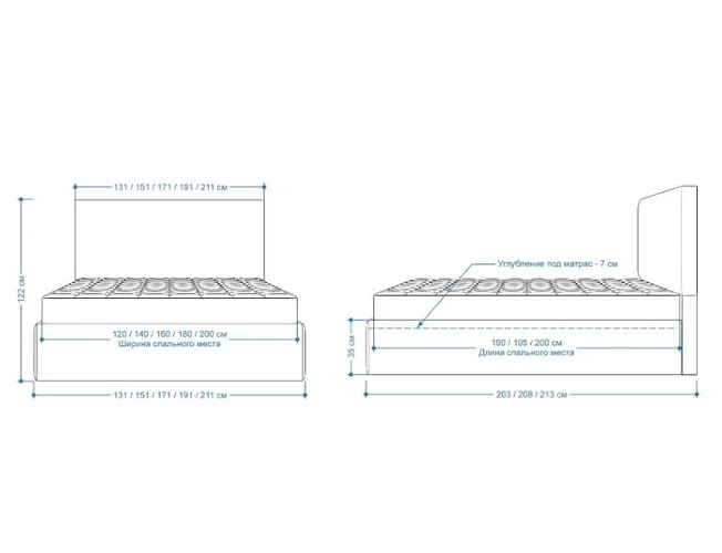 Кровать Фелиса в ткани