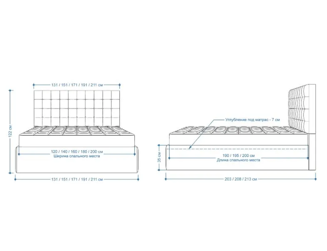 Кровать Аврора в ткани