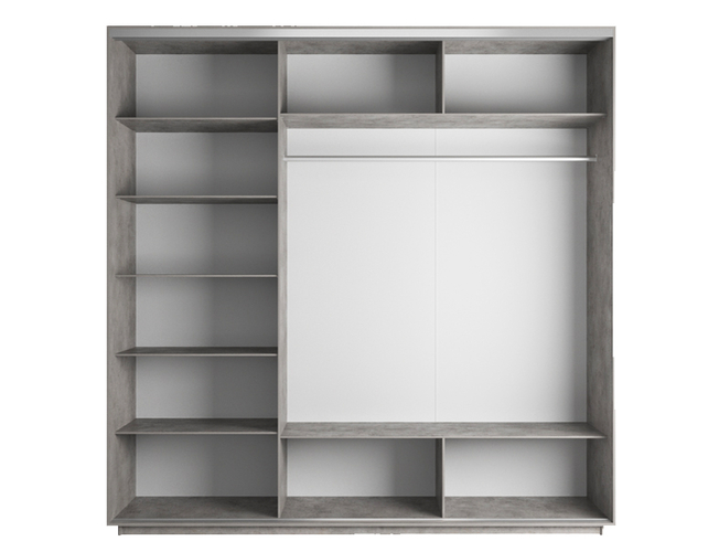 Шкаф-купе Экспресс Люкс 3-х дверный (Фото №1013 Золотой оранмент), Бетон