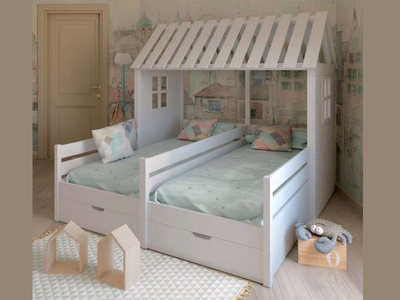 Детская кровать-домик Велес Дуэт с ящиками