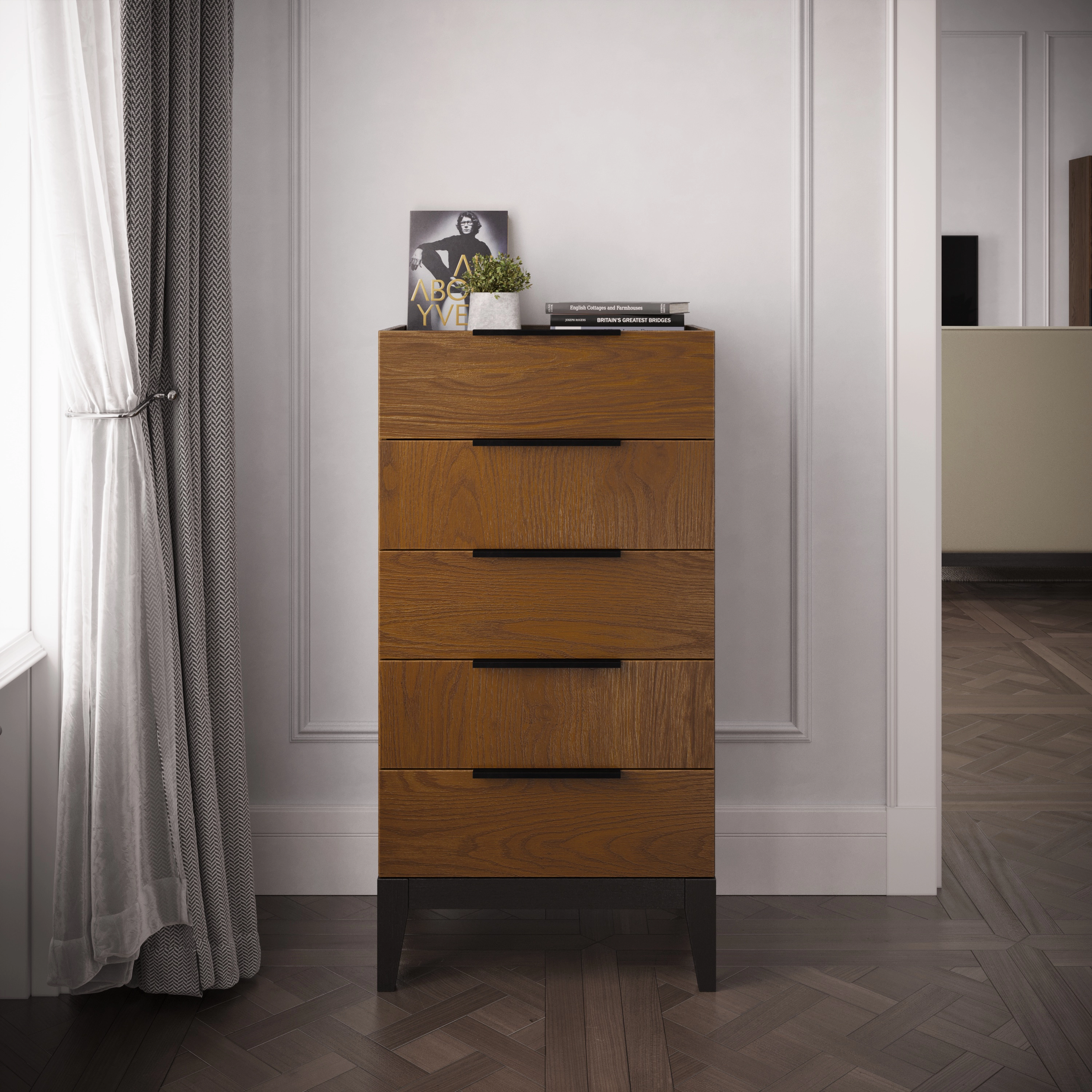 Комод Goodman узкий (пинотекс палисандр/венге)