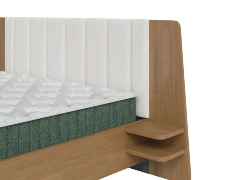 Парящая кровать FlyWood с полками (береза)